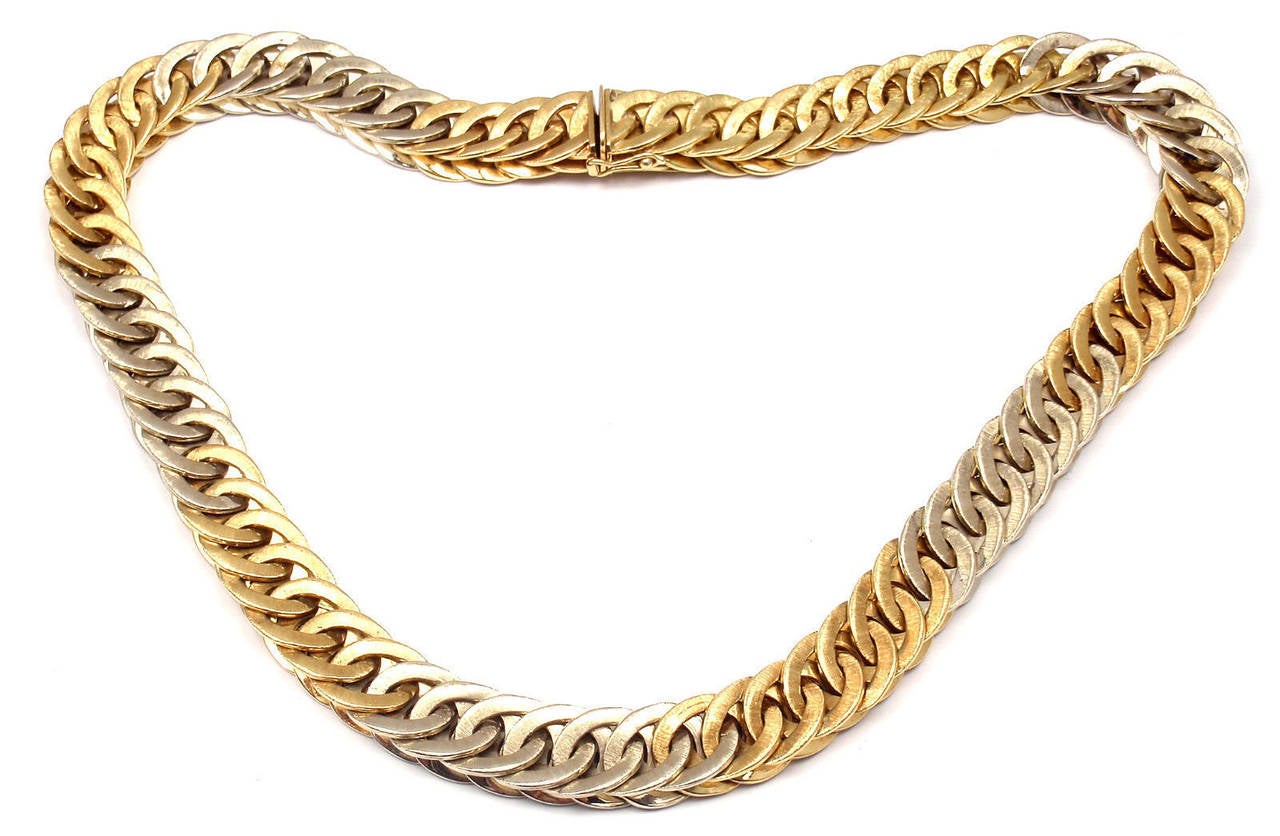Mario Buccellati White And Yellow Gold Link Necklace 2