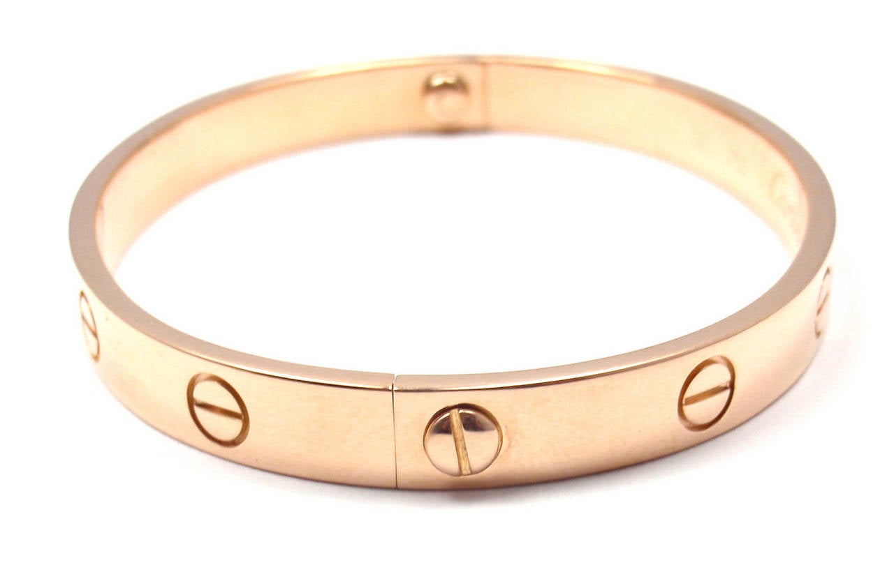 Contemporary Cartier Love Rose Gold Bangle Bracelet