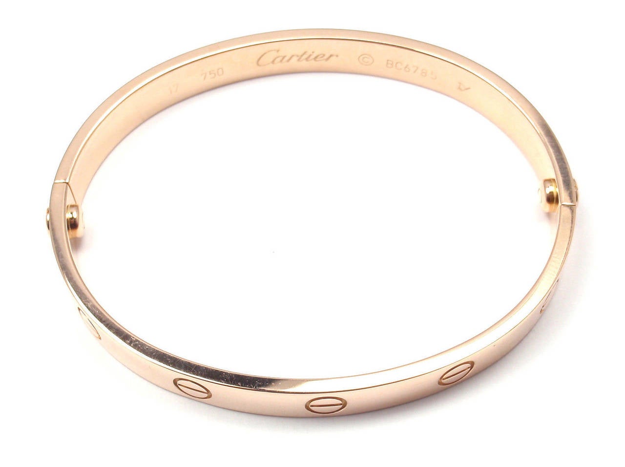 Cartier Love Rose Gold Bangle Bracelet In New Condition In Holland, PA
