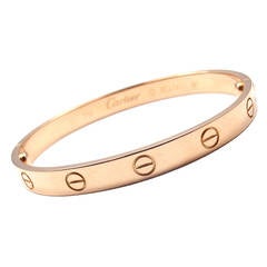 Cartier Love Rose Gold Bangle Bracelet at 1stDibs | gelang cartier rose ...