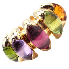 Bulgari Celtaura Citrine Peridot Tourmaline Amethyst Yellow Gold Ring