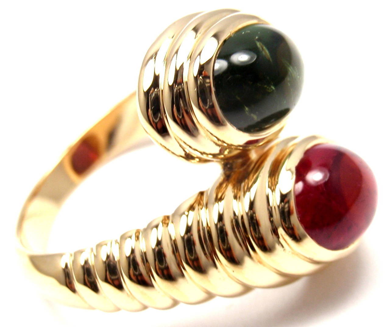 Women's Bulgari Pink And Green Tourmaline Gold Ring