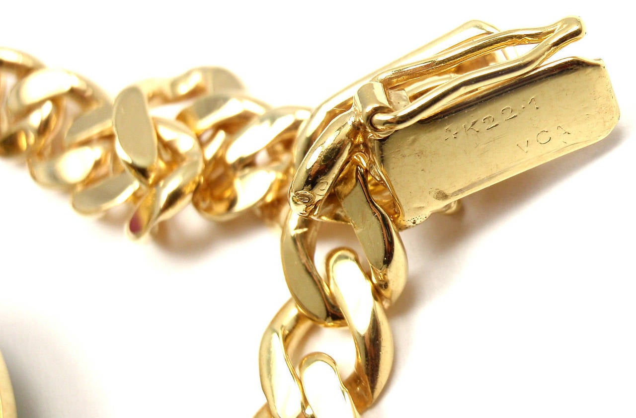 Van Cleef & Arpels Carved Emerald Diamond Ruby Gold Bracelet 4