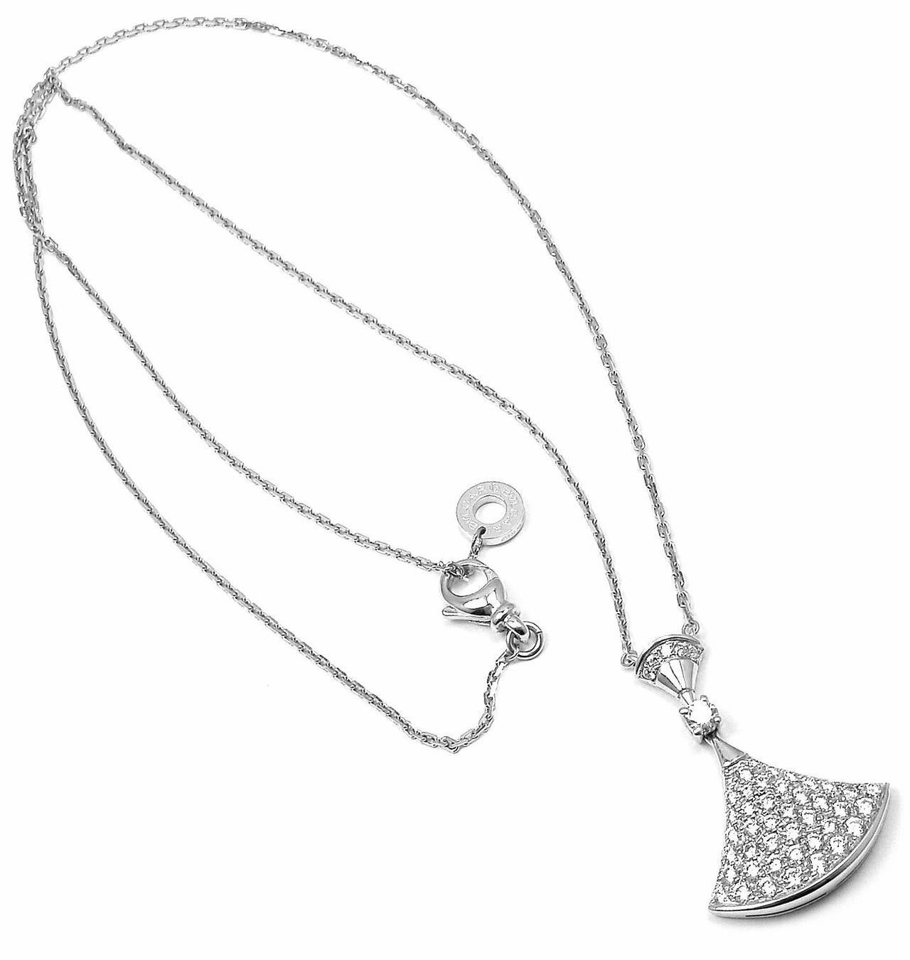 Bulgari Diva Diamant-Anhänger Halskette aus Weißgold