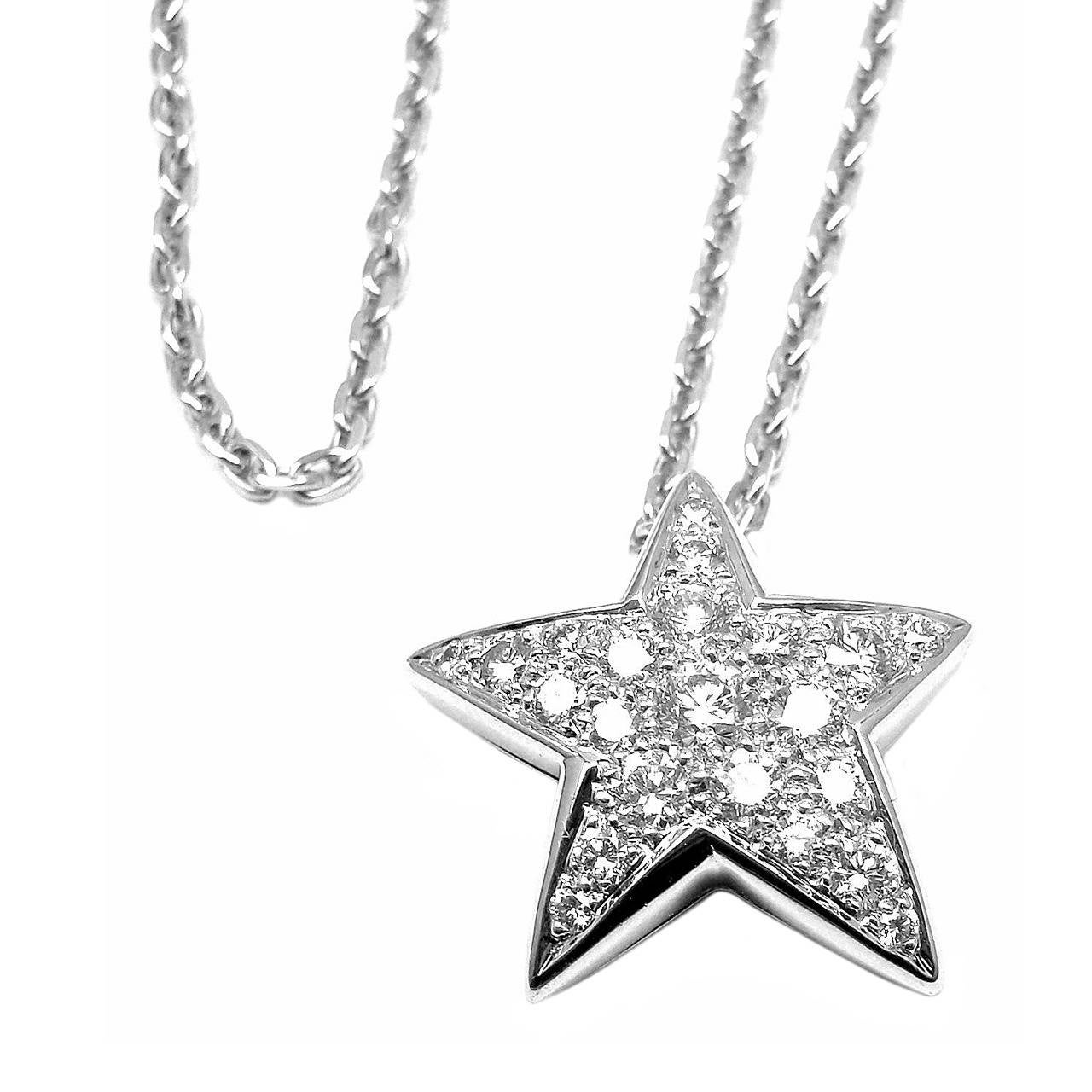 Chanel Comete Star Diamond White Gold Pendant Necklace