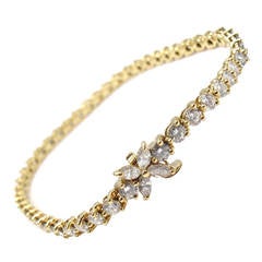 Vintage Tiffany & Co. Victoria Diamond Yellow Gold Line Bracelet