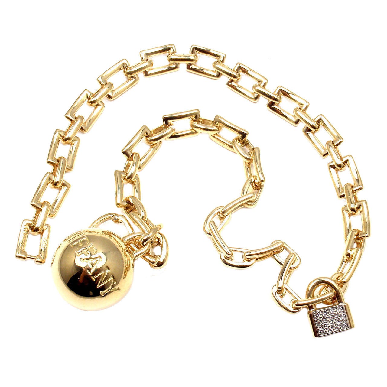 Tiffany & Co. Diamond Ball and Chain Yellow Gold Link Bracelet