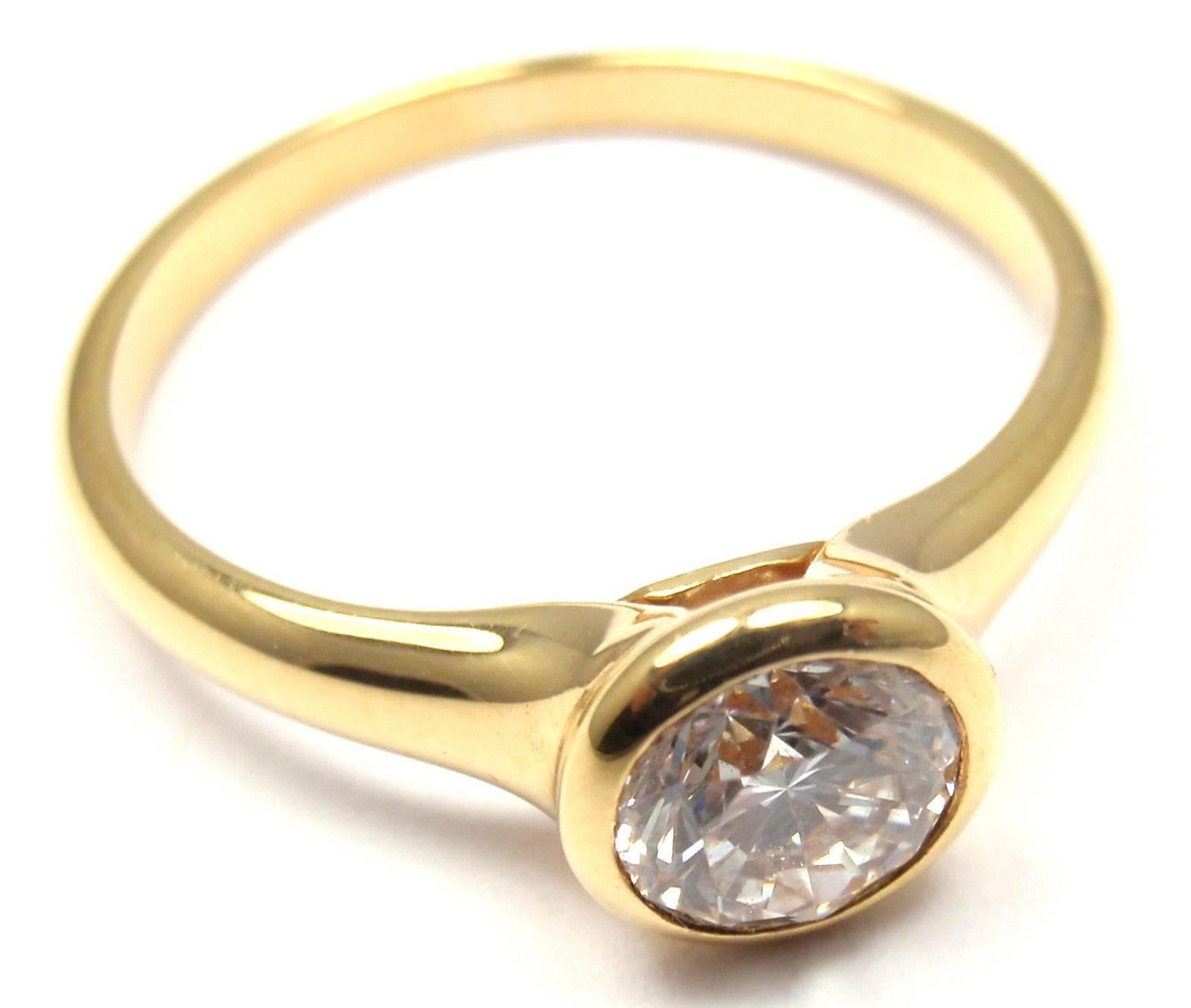Bulgari .70 Carat Diamond Gold Solitaire Engagement Ring 1