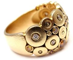 Alex Sepkus Natural Color Diamond Wide Ocean Gold Band Ring