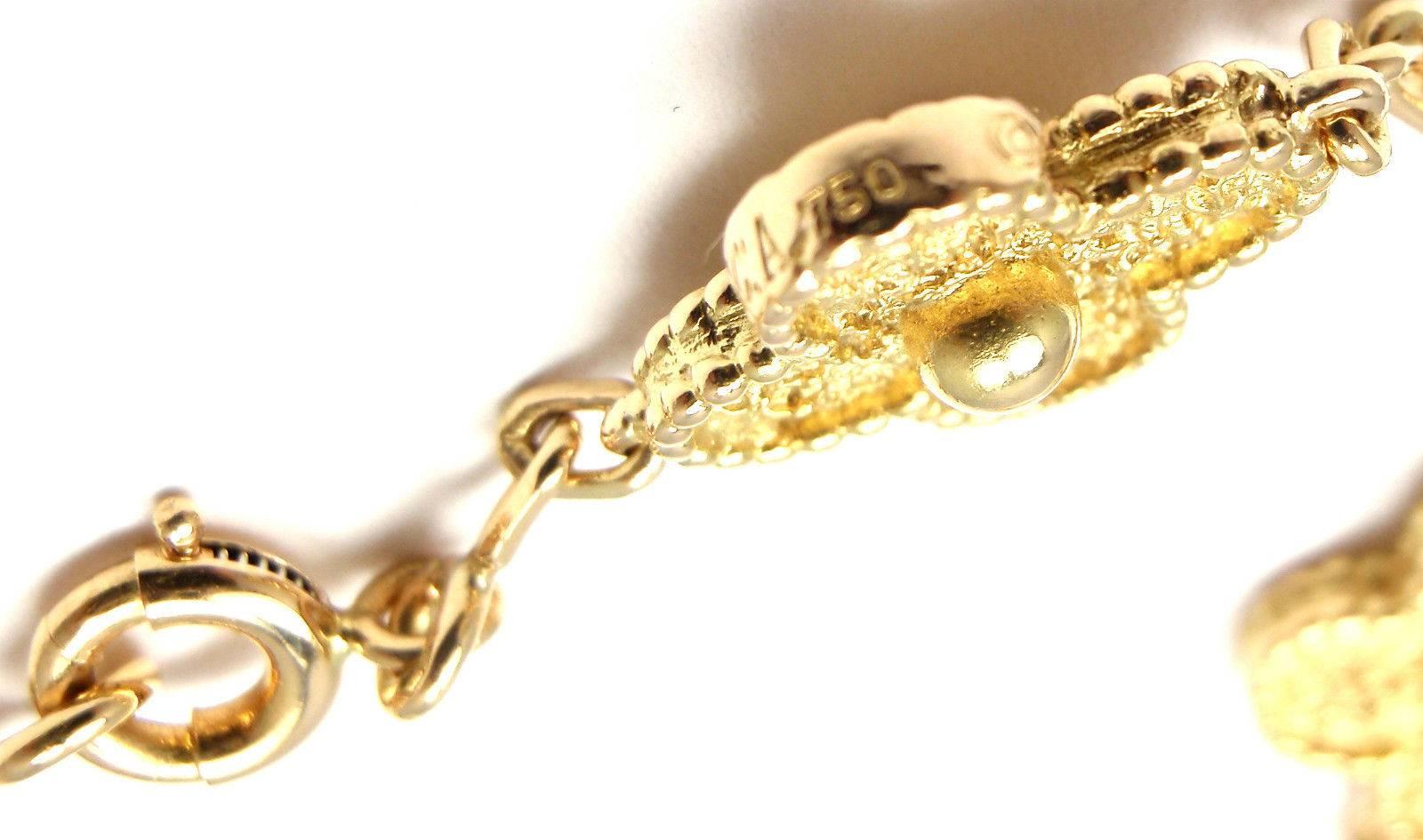 Women's Van Cleef & Arpels Vintage Alhambra Five Motif Gold Link Bracelet