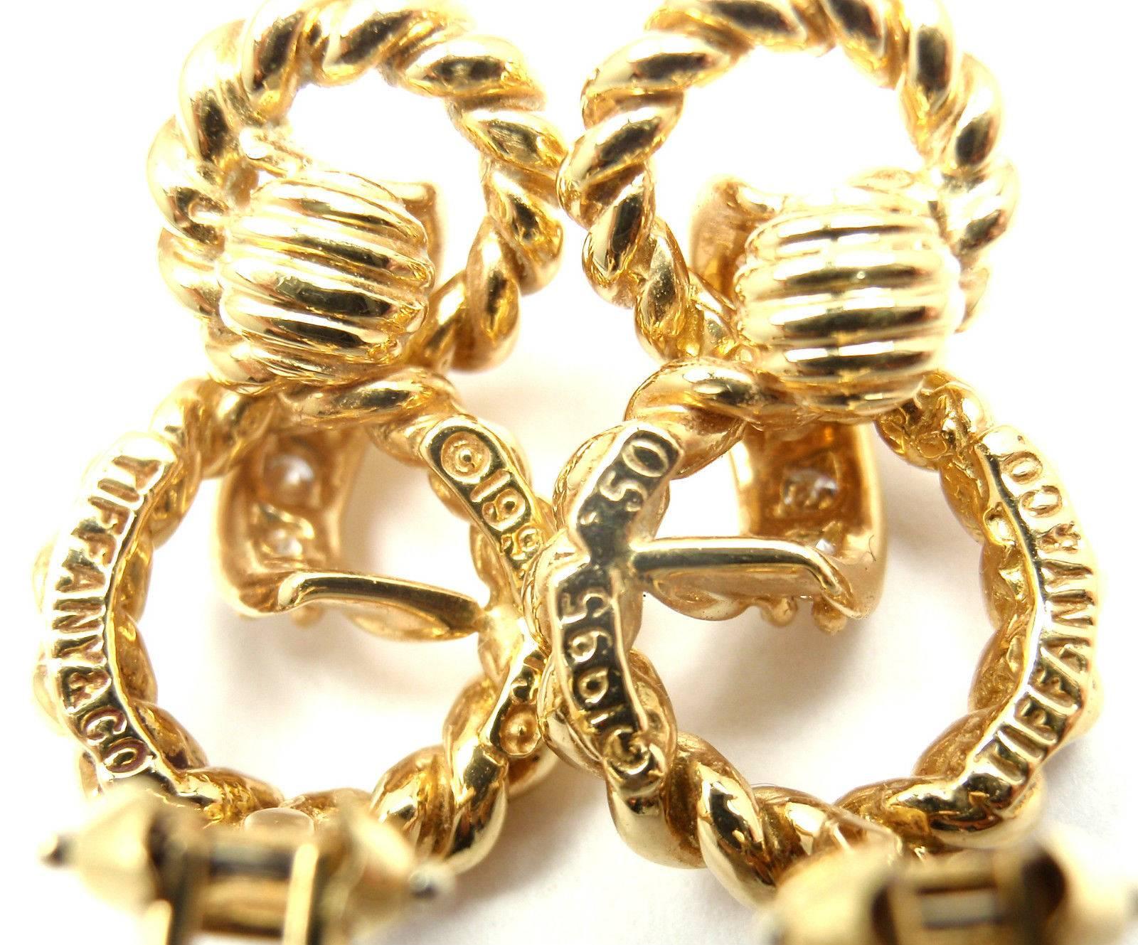 Tiffany & Co. Diamond Gold Earrings 2