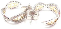 Charriol Diamond Two color gold Hoop Earrings