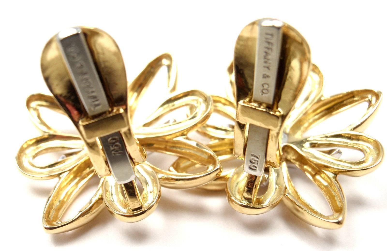 Women's Tiffany & Co. Large Diamond Gold Earrings