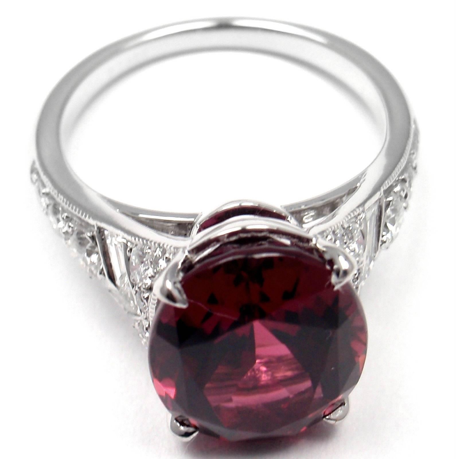Women's Tiffany & Co. 6.07 Carat Rubellite Diamond Platinum Ring