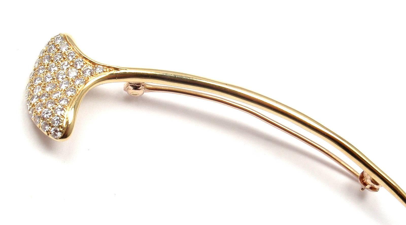 Tiffany & Co. Diamond Gold Flower Pin Brooch 2