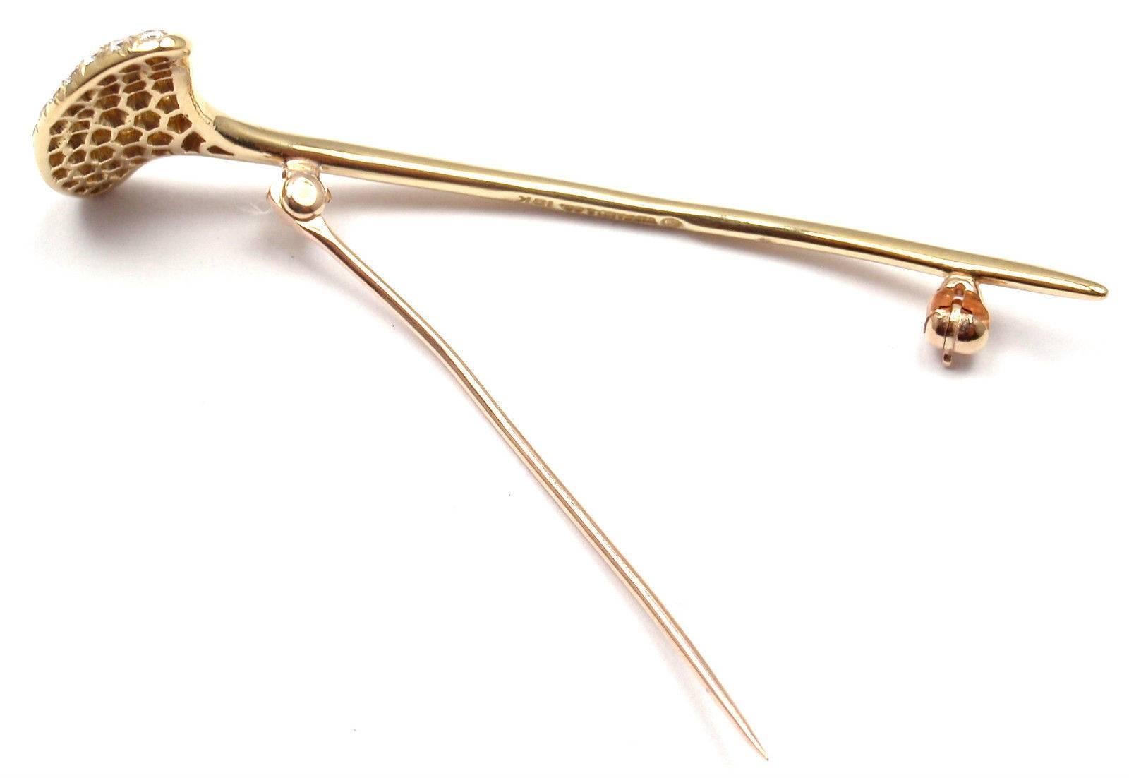 Tiffany & Co. Diamond Gold Flower Pin Brooch 1