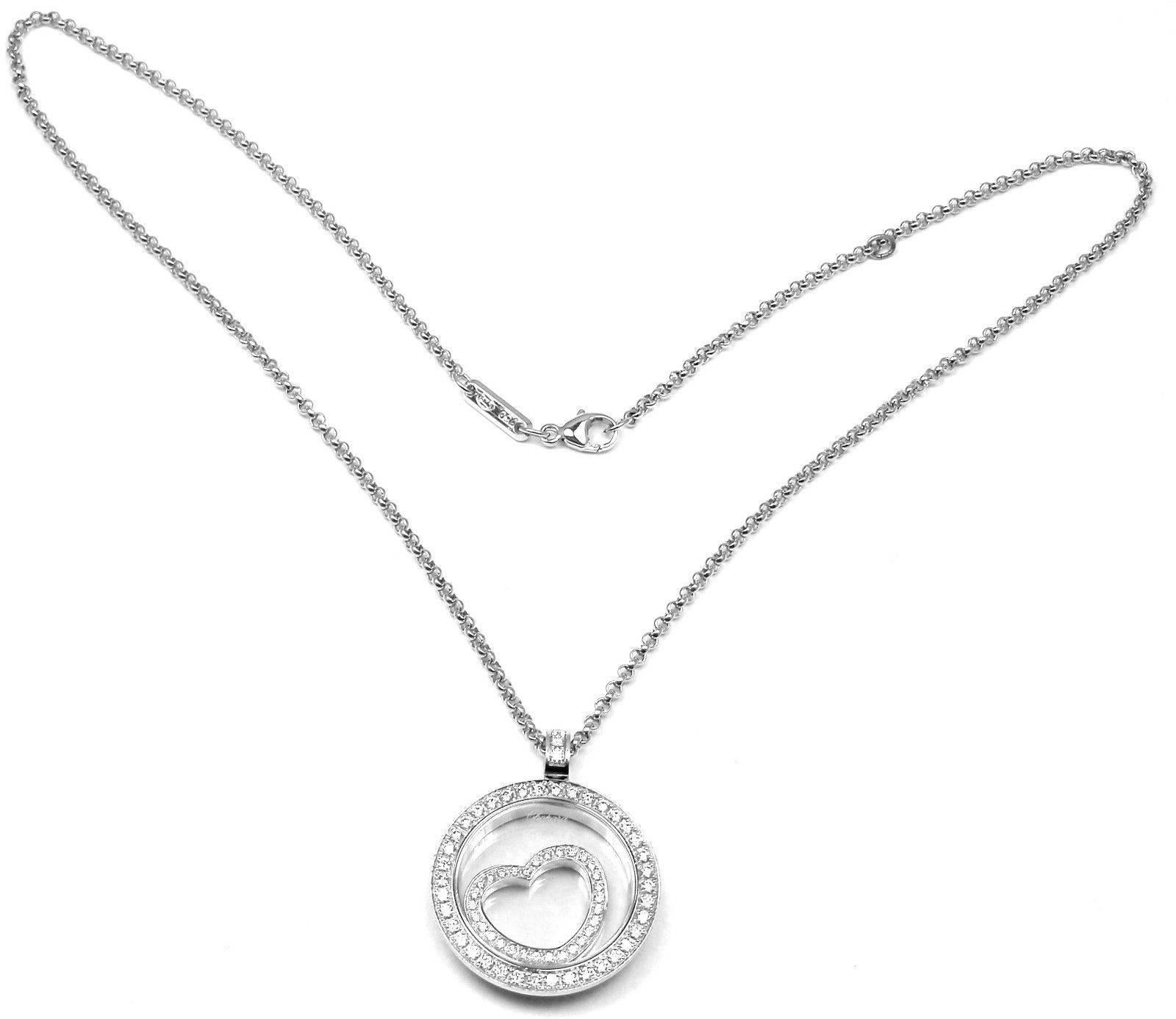 Chopard Diamond Gold Floating Heart Pendant Necklace 1