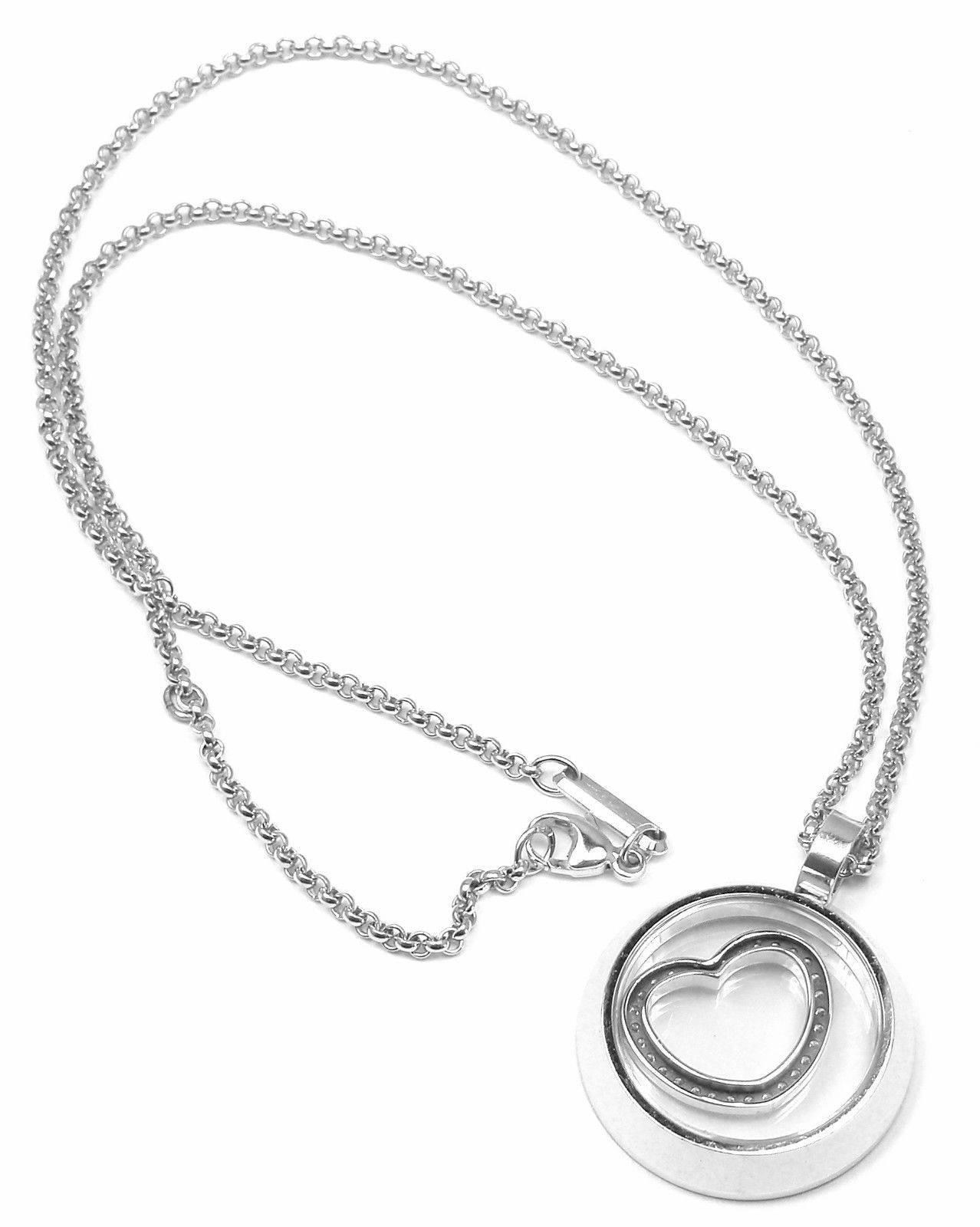 Women's Chopard Diamond Gold Floating Heart Pendant Necklace