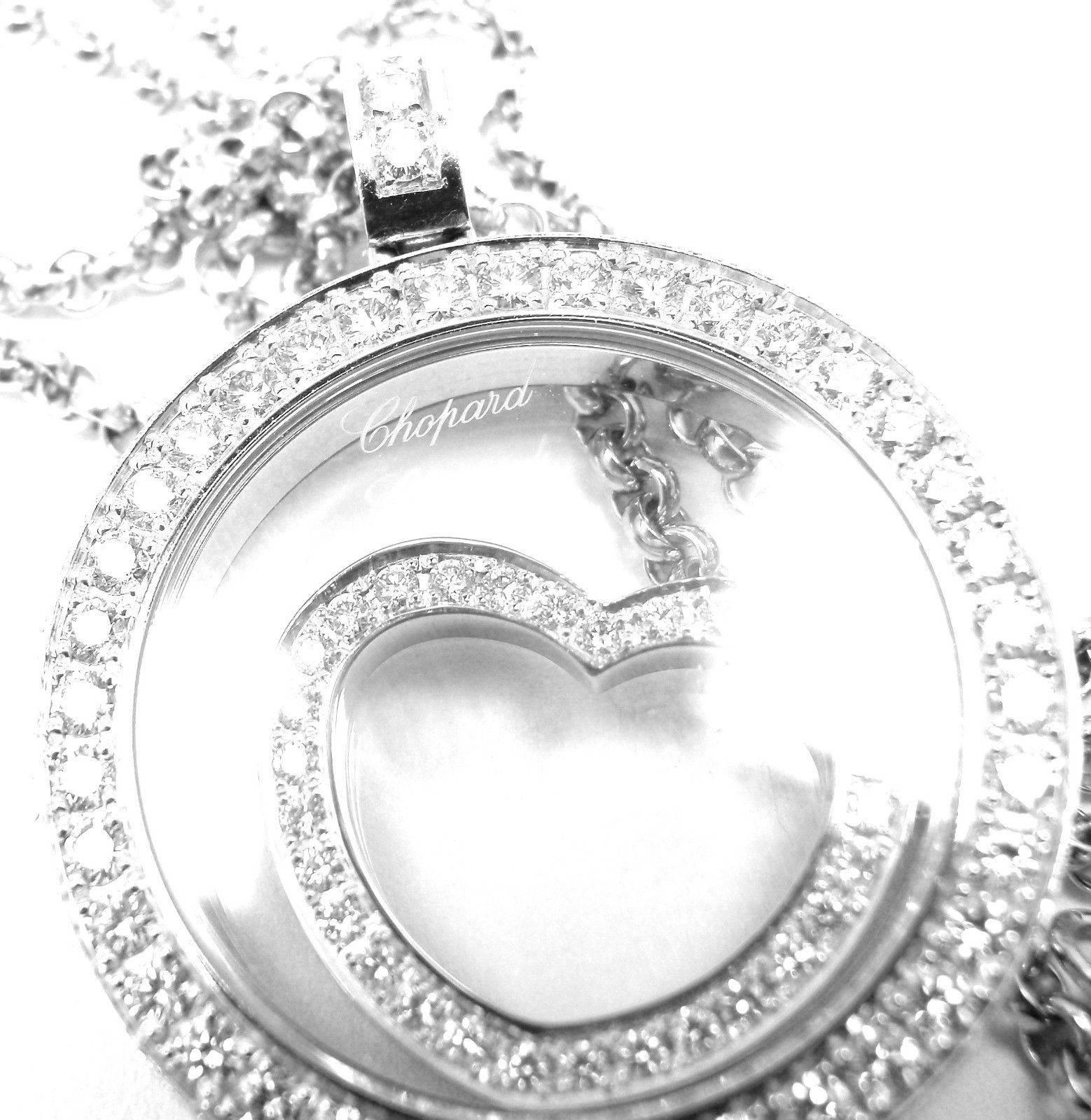 Chopard Diamond Gold Floating Heart Pendant Necklace 5