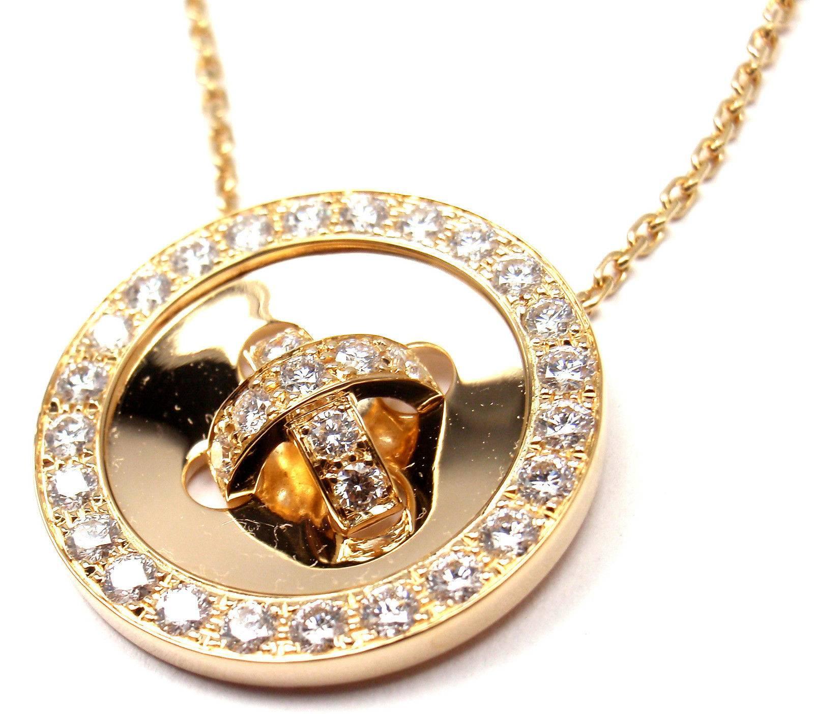 Van Cleef & Arpels Diamond Gold Button Pendant Necklace 1