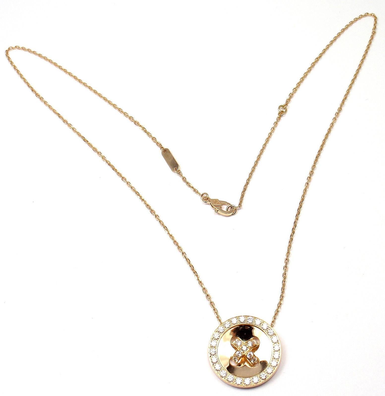 Women's Van Cleef & Arpels Diamond Gold Button Pendant Necklace