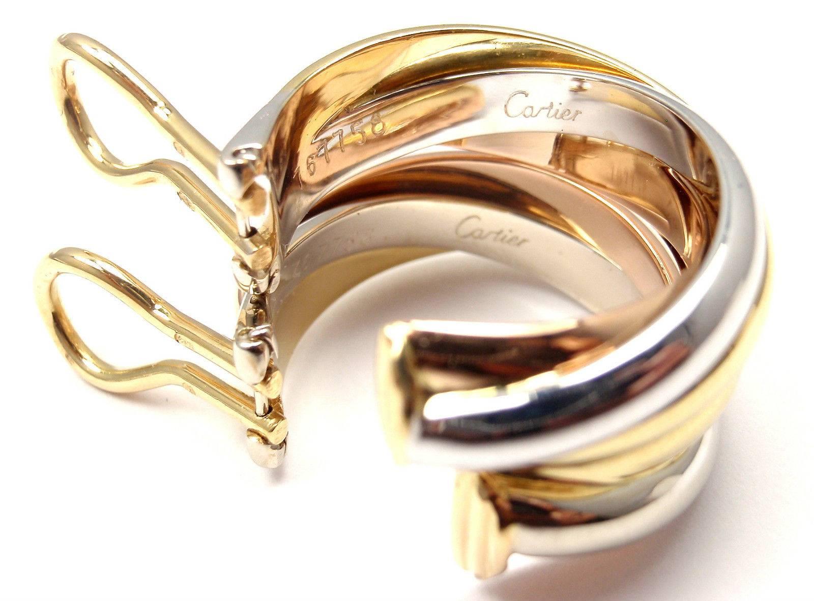 Cartier Trinity two color gold Hoop Earrings 2