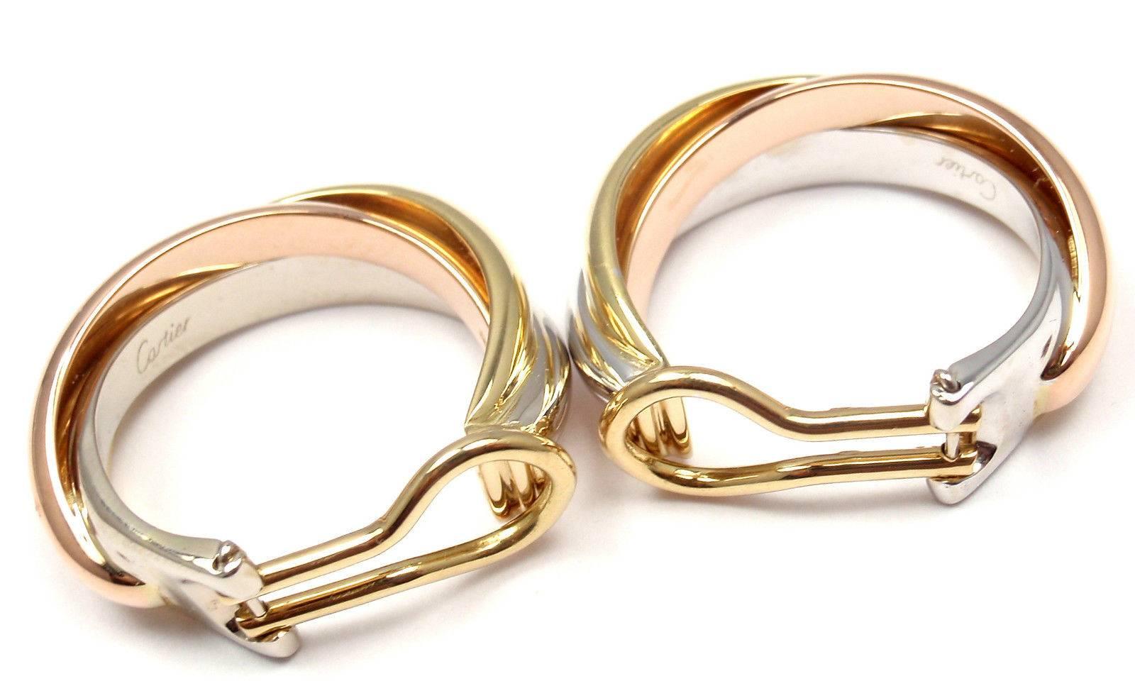 Cartier Trinity two color gold Hoop Earrings 4