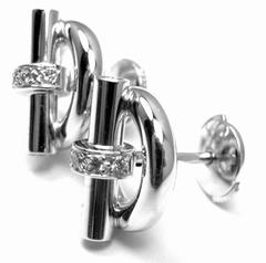 Hermes Diamond Gold Earrings
