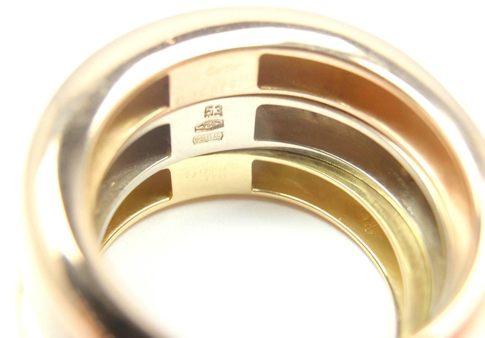 Cartier Tri Color Gold Three Band Ring 2