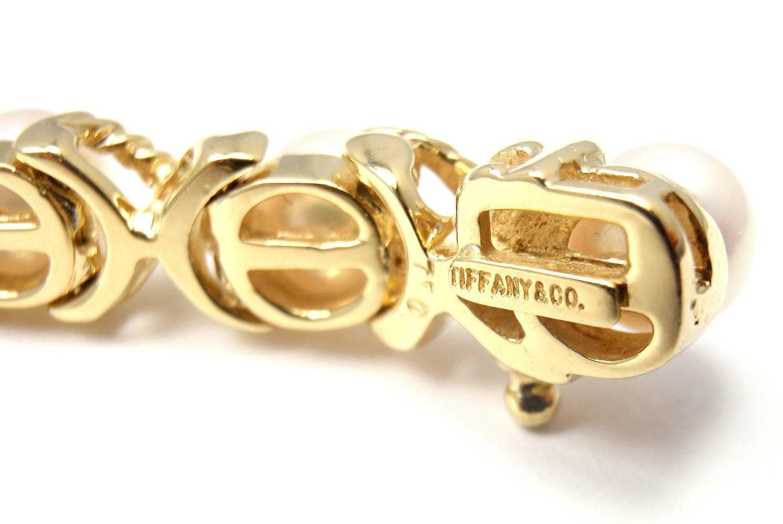 Tiffany & Co. Pearl Gold X Bracelet 1