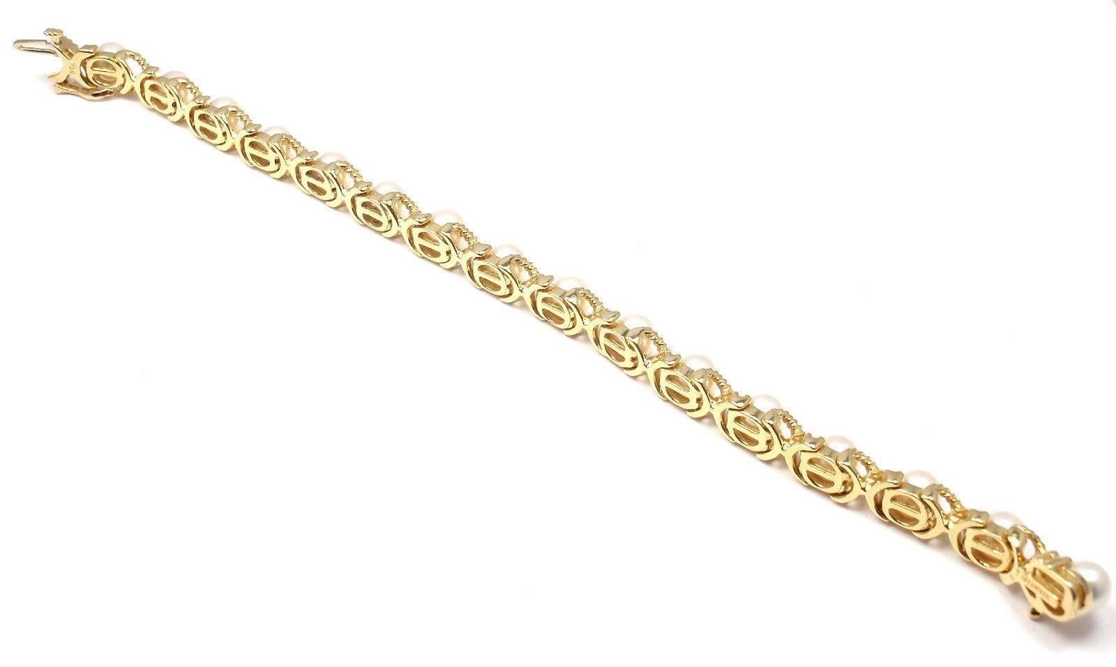 Tiffany & Co. Pearl Gold X Bracelet 4