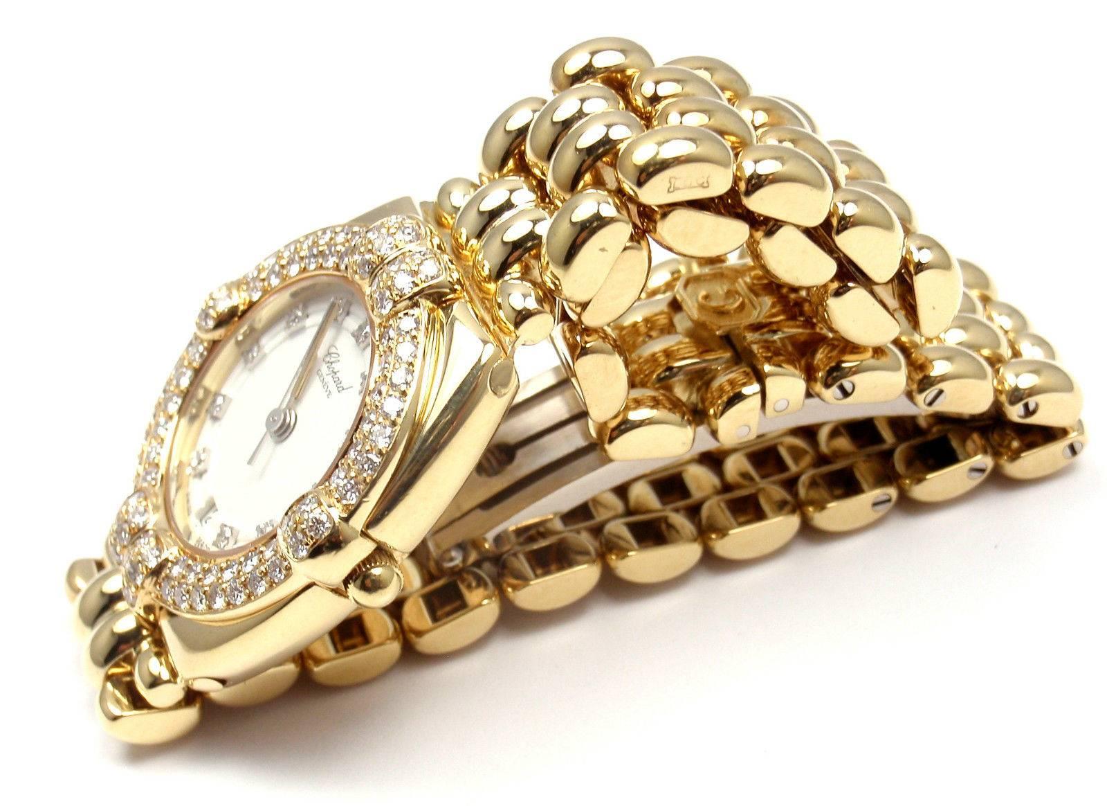 Chopard lady's yellow gold diamond Gstaad quartz wristwatch 6