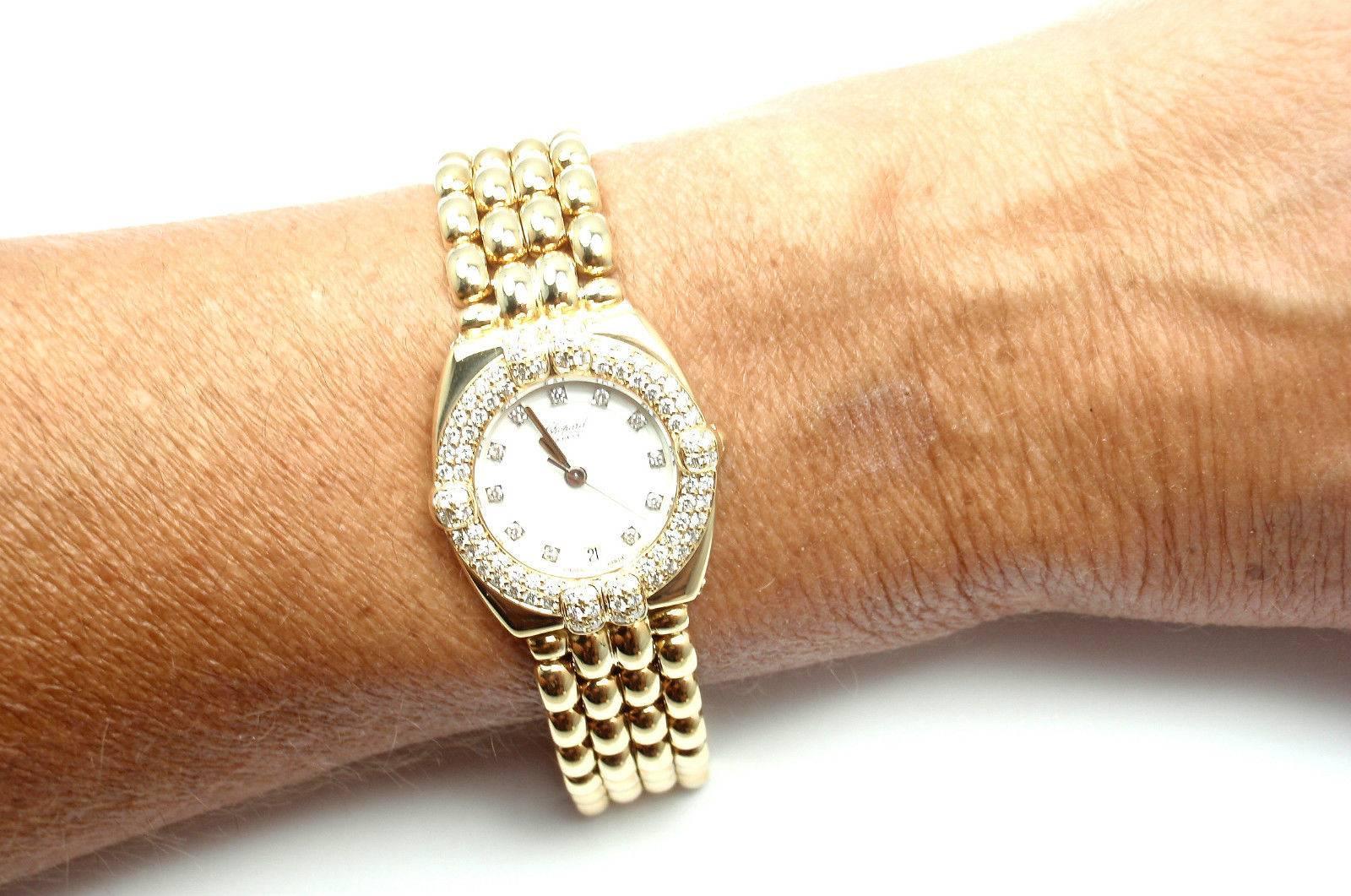 Chopard lady's yellow gold diamond Gstaad quartz wristwatch 2