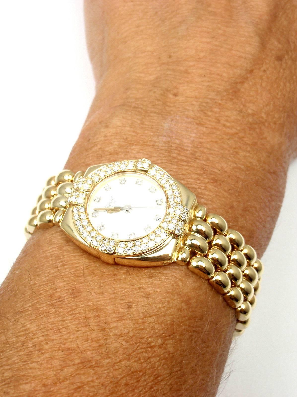 Chopard lady's yellow gold diamond Gstaad quartz wristwatch 3