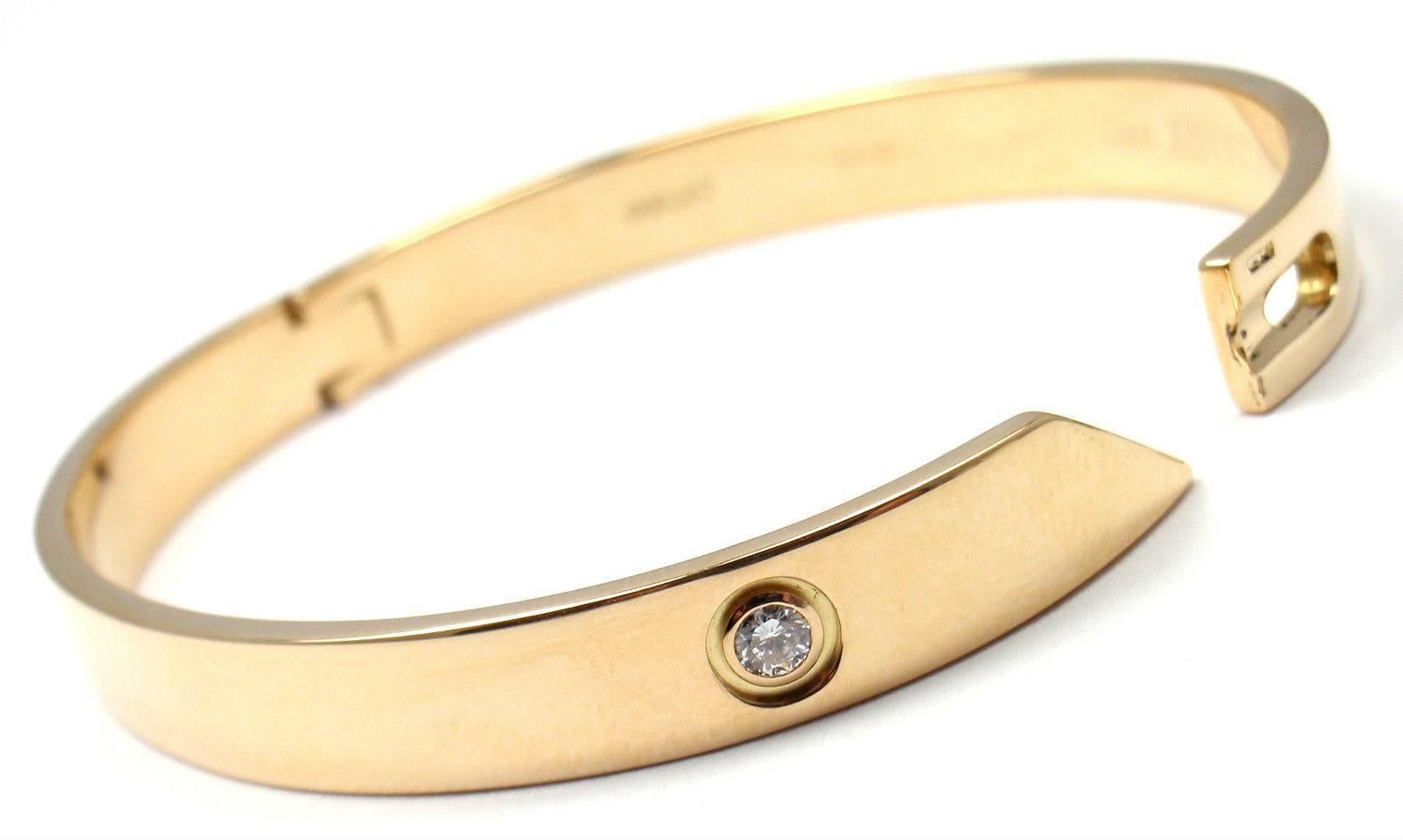 Women's Cartier Diamond Gold Anniversary Bangle Bracelet