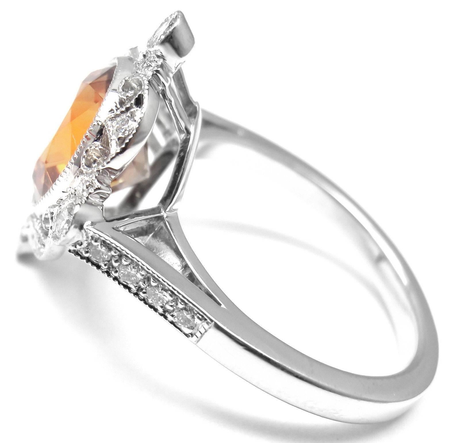 Women's Tiffany & Co. 3.25 Carat Spessartite Garnet Diamond Platinum Ring