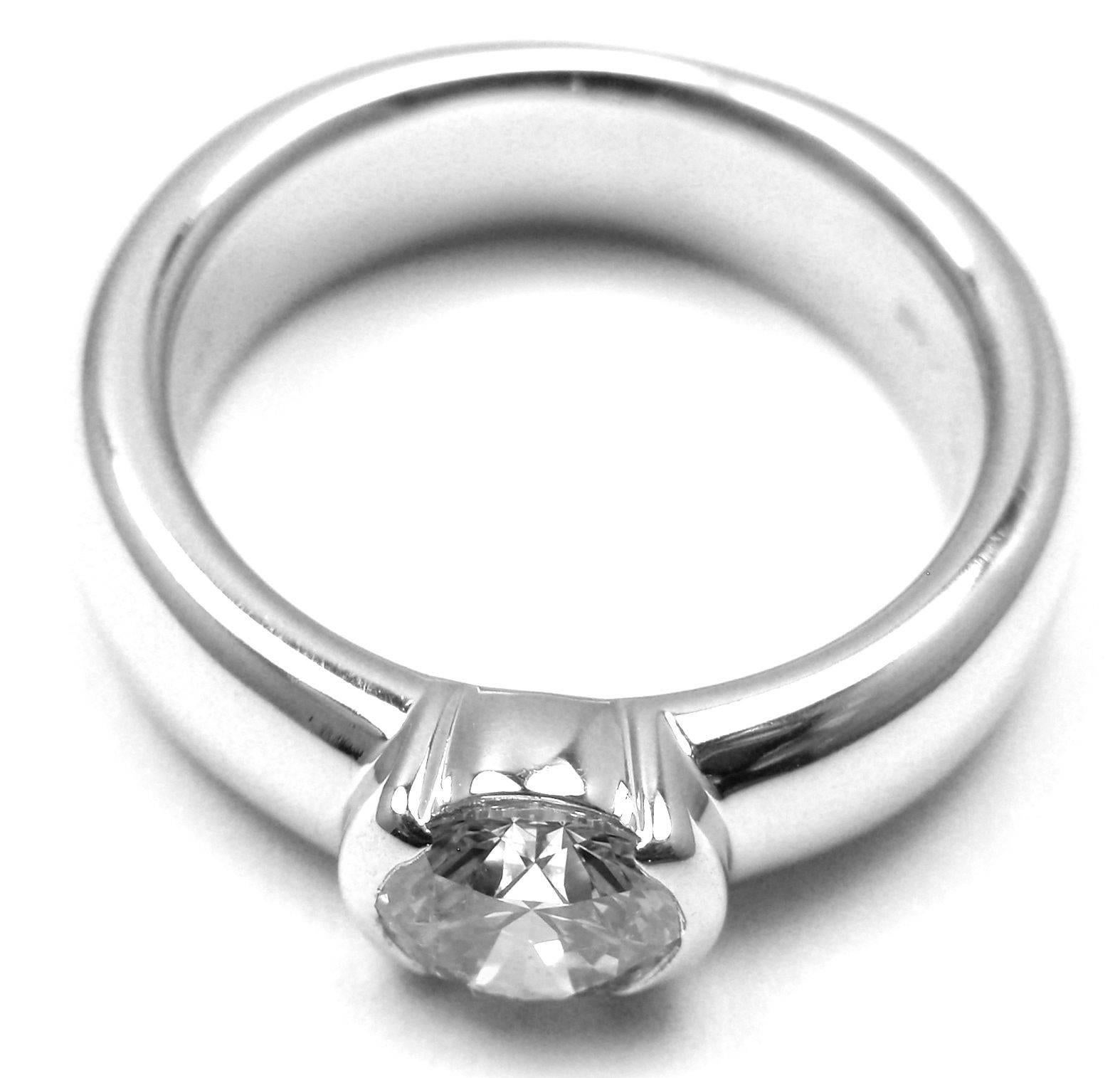 Tiffany & Co. Etoile Diamond Solitaire Platinum Band Ring 4