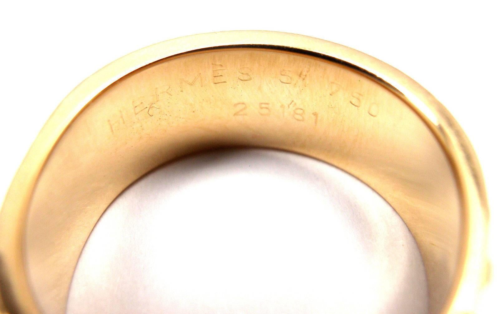 Women's Hermes H Lock Gold Band Ring 