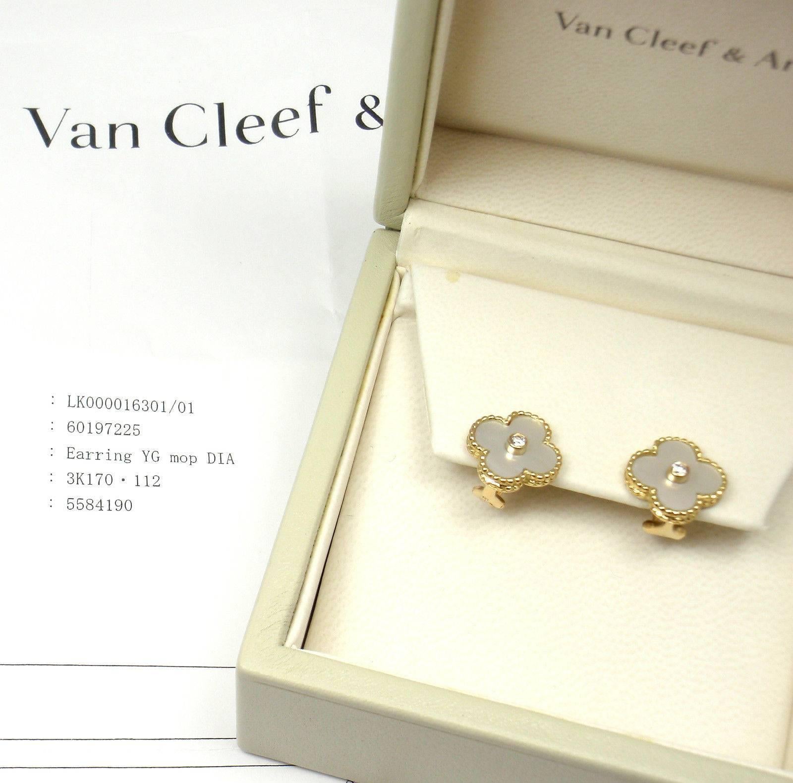 mother of pearl van cleef earrings