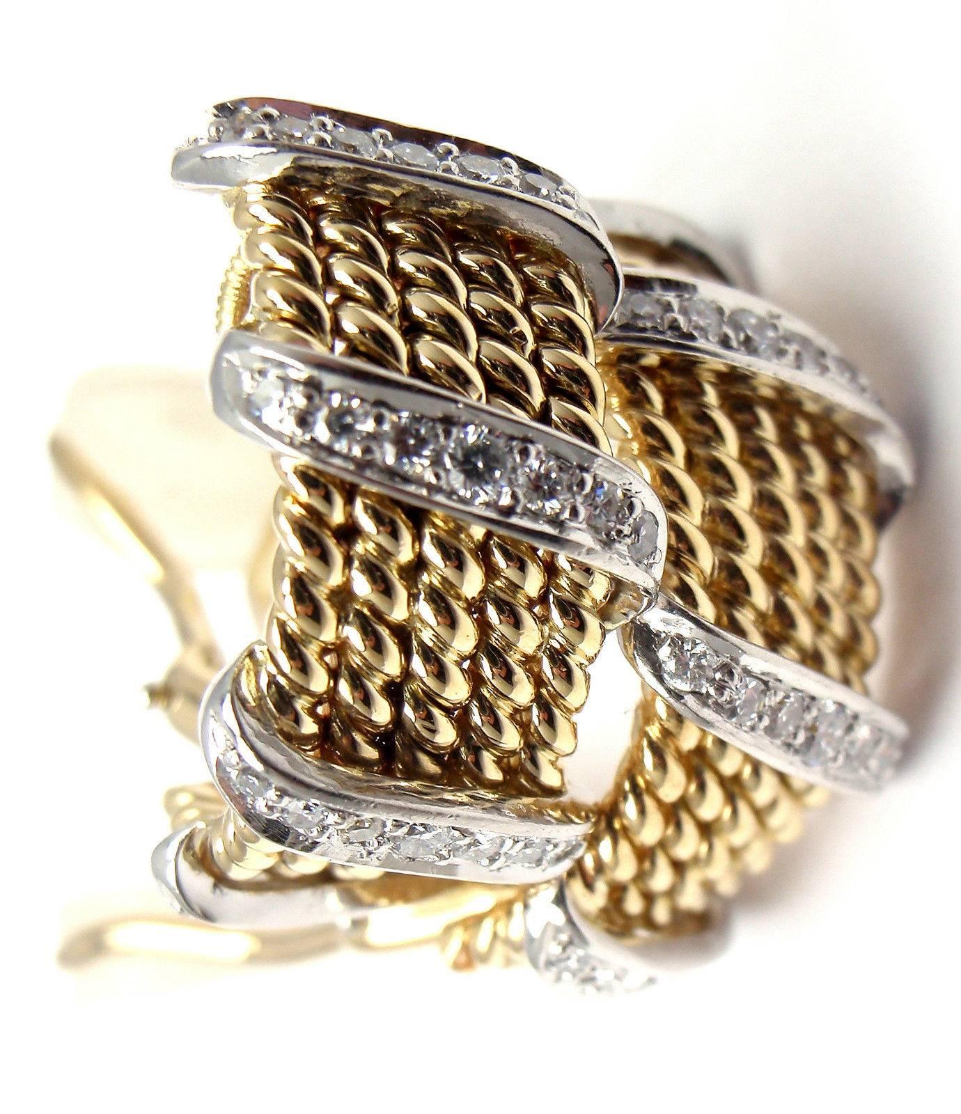 Tiffany & Co Jean Schlumberger Diamond Yellow Gold Earrings 3