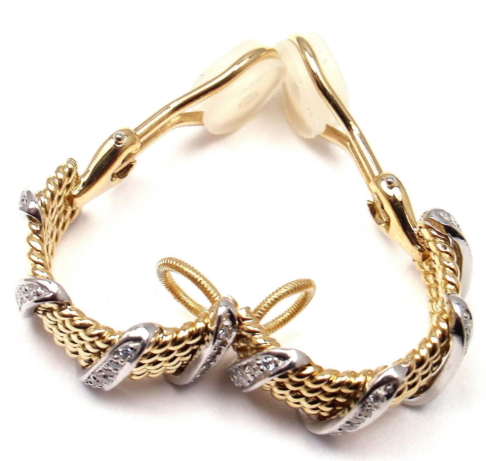 Tiffany & Co Jean Schlumberger Diamond Yellow Gold Earrings 1