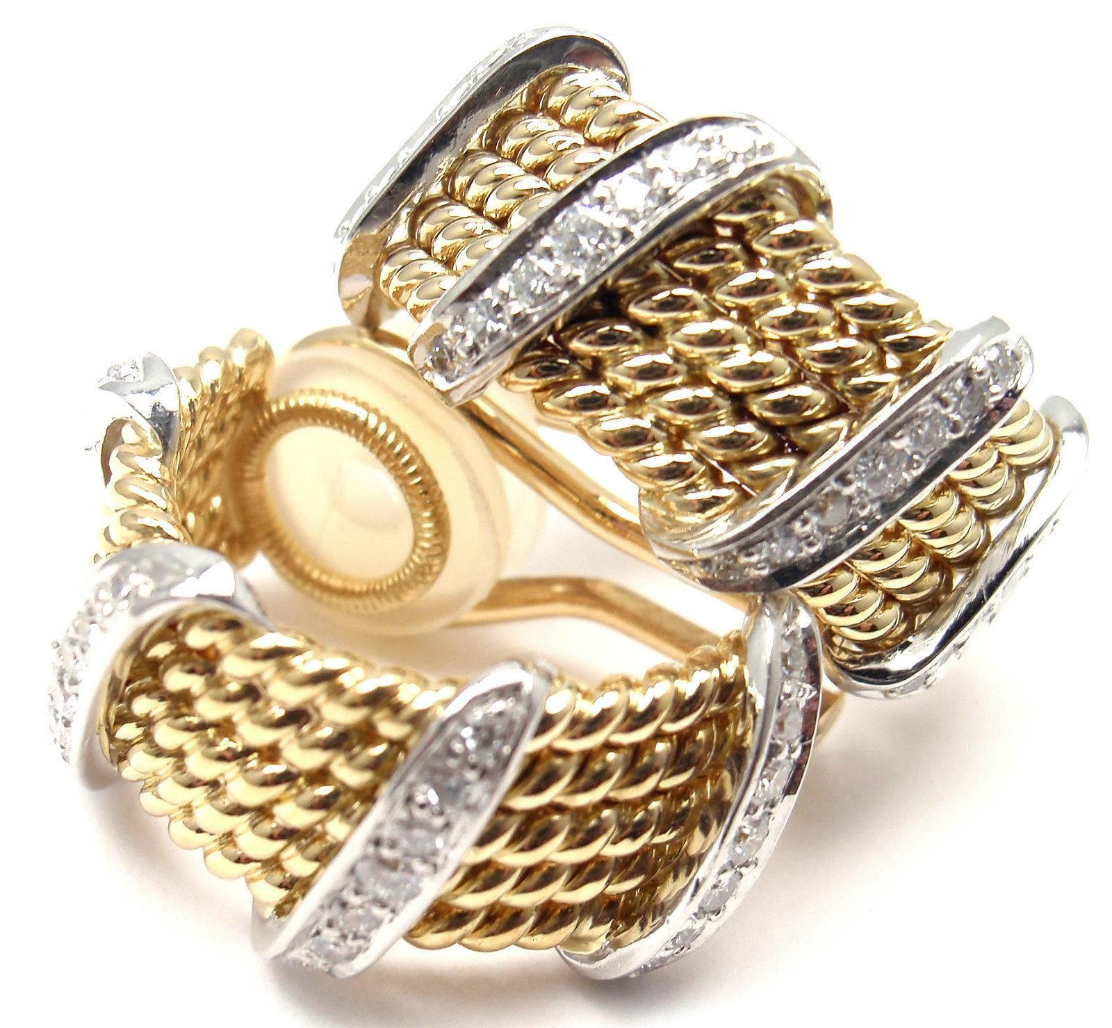 Tiffany & Co Jean Schlumberger Diamond Yellow Gold Earrings 4