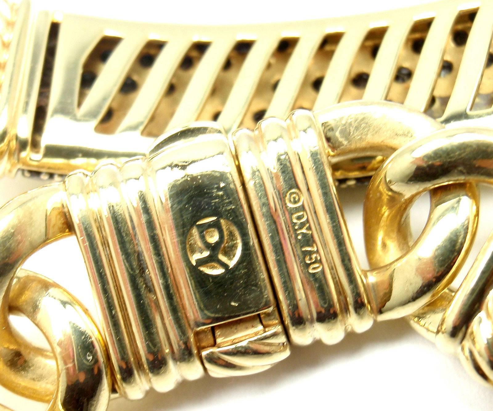 David Yurman Black Diamond ID Link Yellow Gold Bracelet 3