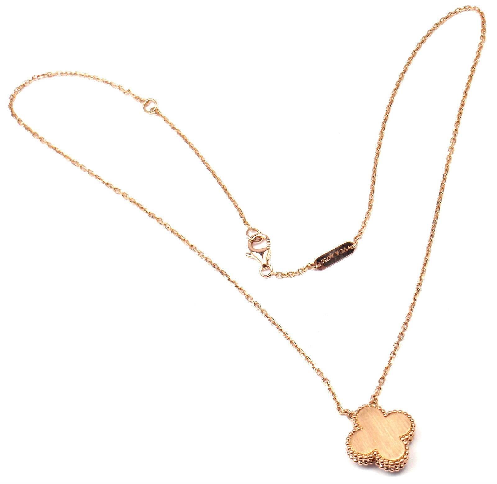 Van Cleef & Arpels Ltd Ed Alhambra Diamond Mother of Pearl Rose Gold Necklace 3