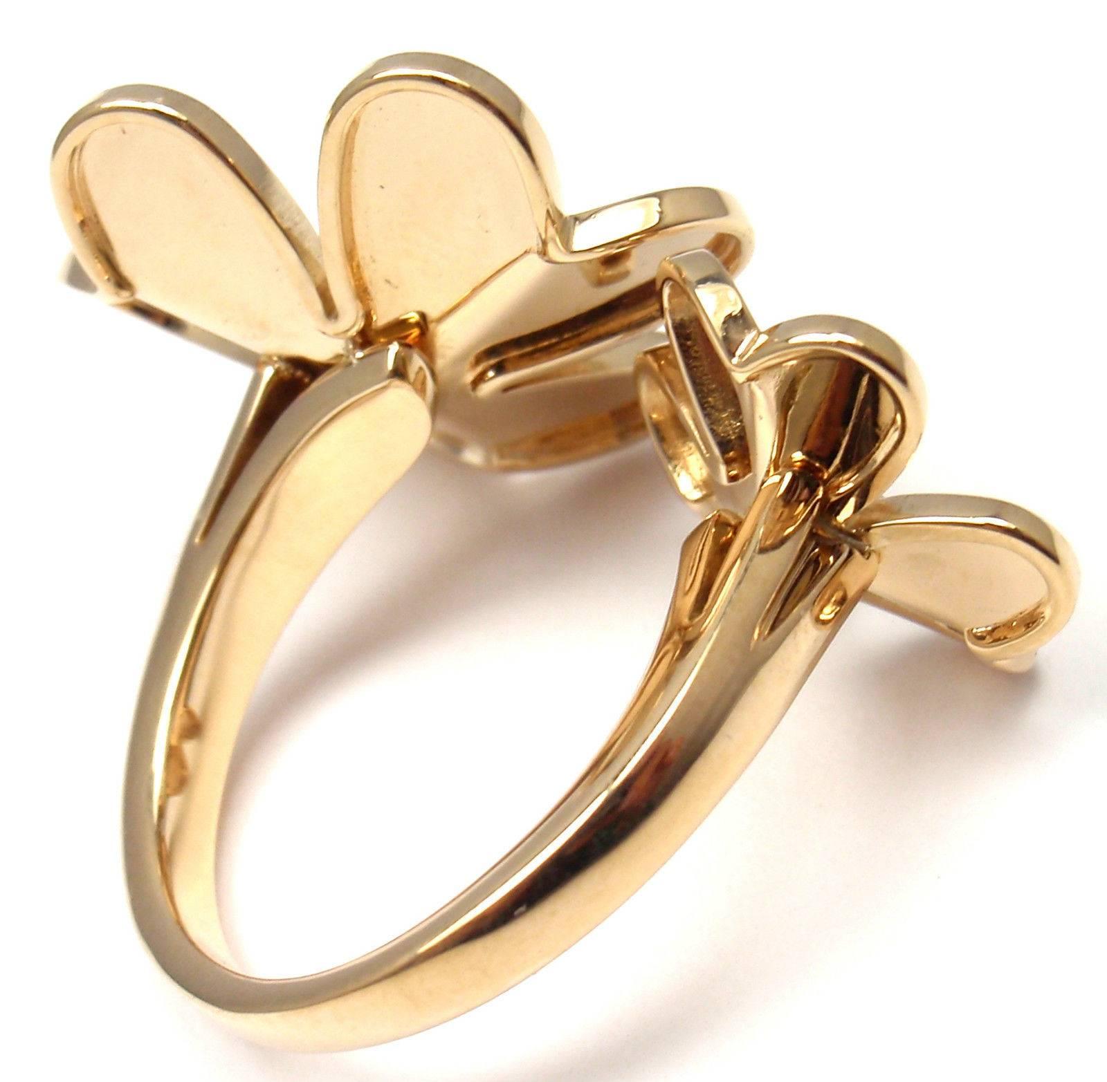 Women's Van Cleef & Arpels Frivole Diamond Between The Finger Yellow Gold Ring
