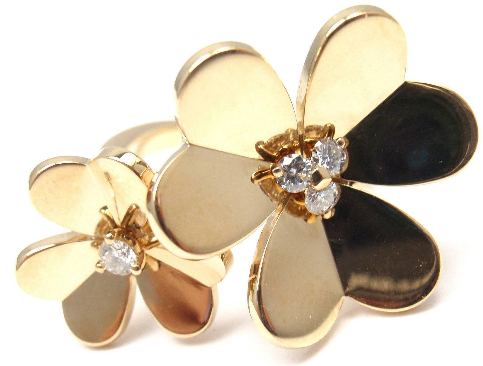 Van Cleef & Arpels Frivole Diamond Between The Finger Yellow Gold Ring 3