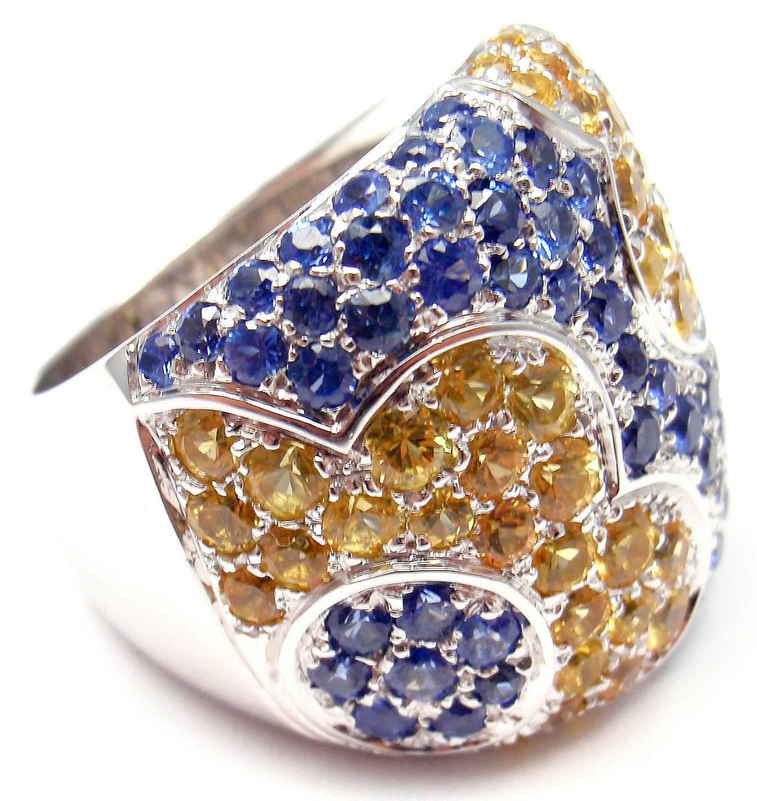 Pasquale Bruni Colours sapphire gold Petals Ring In New Condition In Holland, PA