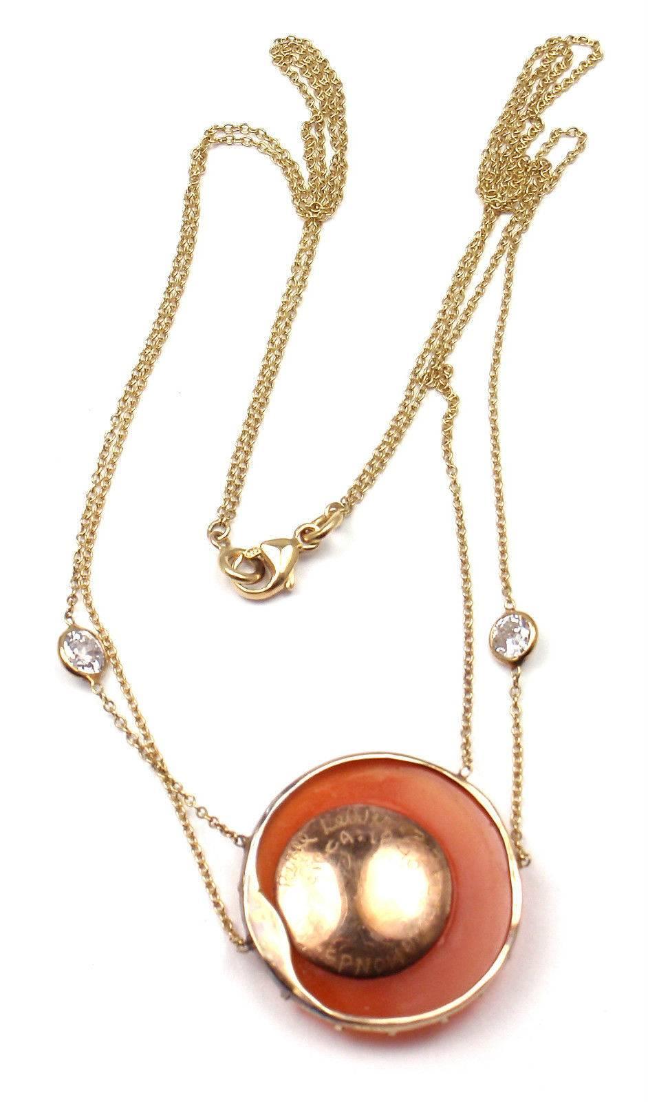 Women's Renee Lewis Carnelian Diamond Gold Necklace