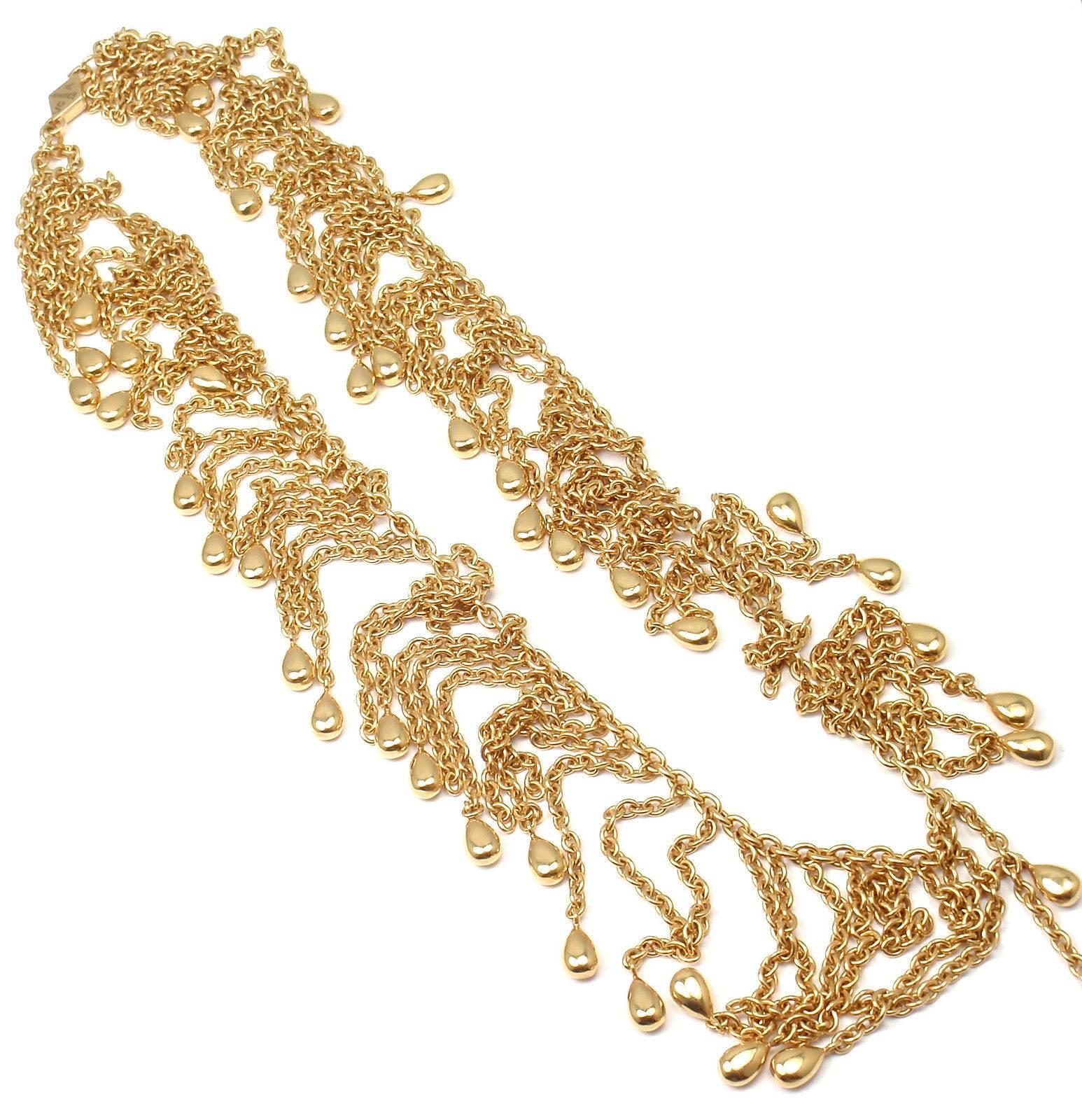 Van Cleef & Arpels Gold Graduated Fringe Link Necklace 1