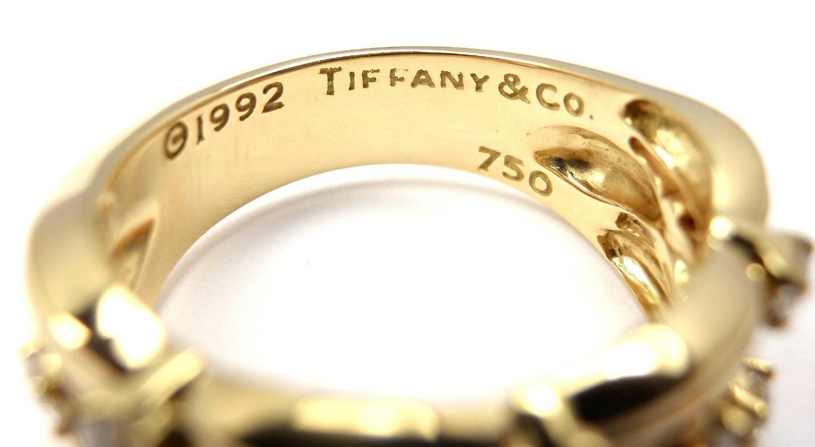 Tiffany & Co. Diamond Gold Band Ring In New Condition In Holland, PA
